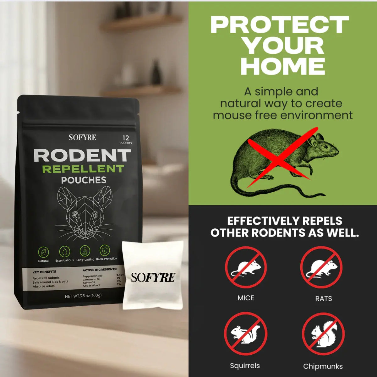 Rodent Repellent Pouches